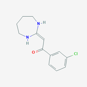 molecular formula C13H15ClN2O B8044572 1-(3-Chlorophenyl)-2-(1,3-diazepan-2-ylidene)ethanone 