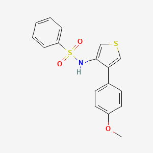 molecular formula C17H15NO3S2 B8044623 N-[4-(4-methoxyphenyl)thiophen-3-yl]benzenesulfonamide 