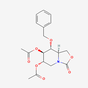 molecular formula C18H21NO7 B8044646 [(6S,7R,8R,8aR)-7-acetyloxy-3-oxo-8-phenylmethoxy-1,5,6,7,8,8a-hexahydro-[1,3]oxazolo[3,4-a]pyridin-6-yl] acetate 
