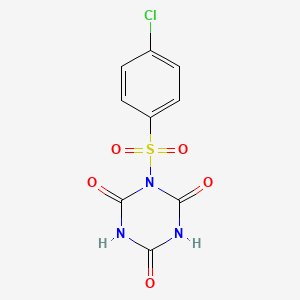 molecular formula C9H6ClN3O5S B8044665 1-(4-Chlorophenyl)sulfonyl-1,3,5-triazinane-2,4,6-trione 