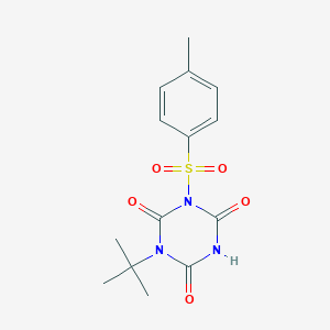 molecular formula C14H17N3O5S B8044667 1-Tert-butyl-3-(4-methylphenyl)sulfonyl-1,3,5-triazinane-2,4,6-trione 