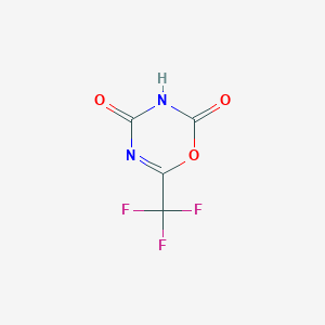 molecular formula C4HF3N2O3 B8044670 6-Trifluoromethyl-[1,3,5]oxadiazine-2,4-dione 