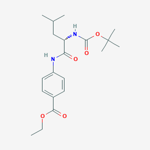 molecular formula C20H30N2O5 B8044686 4-[[N-(tert-Butyloxycarbonyl)-L-leucyl]amino]benzoic acid ethyl ester 