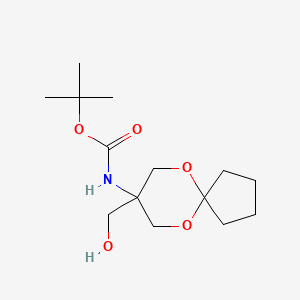 molecular formula C14H25NO5 B8044716 tert-butyl N-[8-(hydroxymethyl)-6,10-dioxaspiro[4.5]decan-8-yl]carbamate 