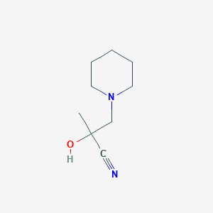molecular formula C9H16N2O B8044723 2-Hydroxy-2-methyl-3-piperidin-1-yl-propionitrile 