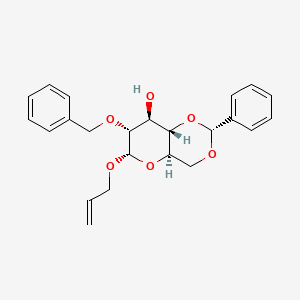 molecular formula C23H26O6 B8044754 (2R,4aR,6S,7R,8S,8aS)-2-phenyl-7-phenylmethoxy-6-prop-2-enoxy-4,4a,6,7,8,8a-hexahydropyrano[3,2-d][1,3]dioxin-8-ol 