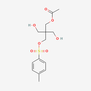 molecular formula C14H20O7S B8044764 [2,2-Bis(hydroxymethyl)-3-(4-methylphenyl)sulfonyloxypropyl] acetate 