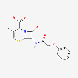 molecular formula C16H16N2O5S B8044775 3-Methyl-8-oxo-7-[(2-phenoxyacetyl)amino]-5-thia-1-azabicyclo[4.2.0]oct-3-ene-2-carboxylic acid 