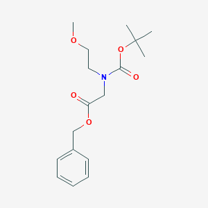 molecular formula C17H25NO5 B8044797 [tert-Butoxycarbonyl-(2-methoxy-ethyl)-amino]-acetic acid benzyl ester 