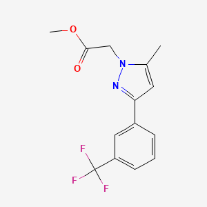molecular formula C14H13F3N2O2 B8044807 Methyl 2-[5-methyl-3-[3-(trifluoromethyl)phenyl]pyrazol-1-yl]acetate 