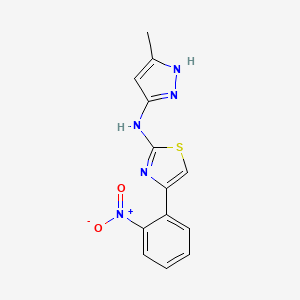 N-(5-methyl-1H-pyrazol-3-yl)-4-(2-nitrophenyl)-1,3-thiazol-2-amine
