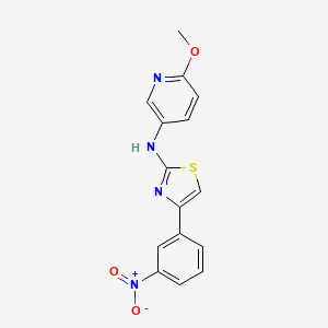molecular formula C15H12N4O3S B8044829 N-(6-methoxypyridin-3-yl)-4-(3-nitrophenyl)-1,3-thiazol-2-amine 