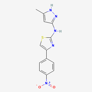 molecular formula C13H11N5O2S B8044847 N-(5-methyl-1H-pyrazol-3-yl)-4-(4-nitrophenyl)-1,3-thiazol-2-amine 