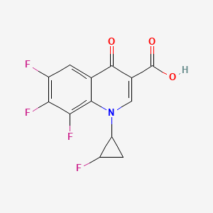 molecular formula C13H7F4NO3 B8044918 1-(2-Fluorocyclopropyl)-6,7,8-trifluoro-1,4-dihydro-4-oxoquinoline-3-carboxylic acid 