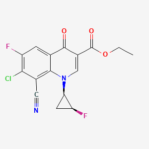 molecular formula C16H11ClF2N2O3 B8044929 ethyl 7-chloro-8-cyano-6-fluoro-1-[(1R,2S)-2-fluorocyclopropyl]-4-oxoquinoline-3-carboxylate 
