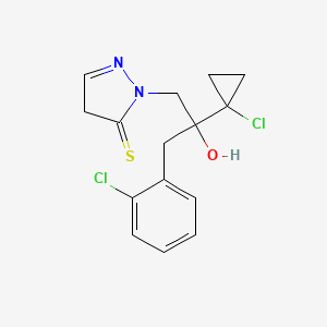 molecular formula C15H16Cl2N2OS B8044938 2-[2-(1-chlorocyclopropyl)-3-(2-chlorophenyl)-2-hydroxypropyl]-4H-pyrazole-3-thione 