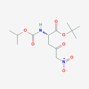 molecular formula C13H22N2O7 B8044954 tert-butyl (2S)-5-nitro-4-oxo-2-(propan-2-yloxycarbonylamino)pentanoate 