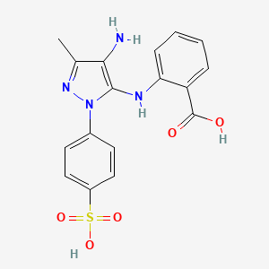 molecular formula C17H16N4O5S B8044974 2-[[4-Amino-3-methyl-1-(4-sulfophenyl)-1H-pyrazol-5-yl]amino]benzoic acid CAS No. 1197237-42-5