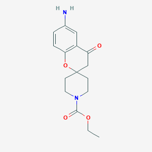 molecular formula C16H20N2O4 B8044982 ethyl 6-amino-4-oxospiro[3H-chromene-2,4'-piperidine]-1'-carboxylate 