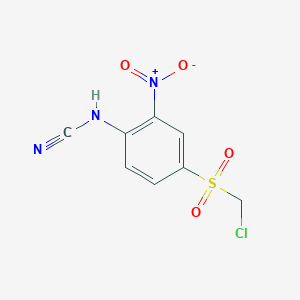 molecular formula C8H6ClN3O4S B8044995 [4-(Chloromethylsulfonyl)-2-nitrophenyl]cyanamide 