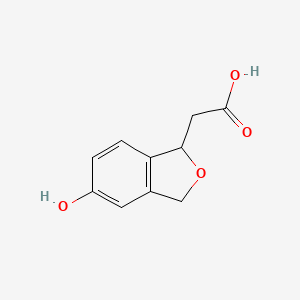 molecular formula C10H10O4 B8045041 2-(5-Hydroxy-1,3-dihydroisobenzofuran-1-yl)acetic acid 