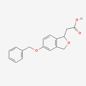 molecular formula C17H16O4 B8045043 2-(5-(Benzyloxy)-1,3-dihydroisobenzofuran-1-yl)acetic acid 