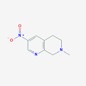 molecular formula C9H11N3O2 B8045050 7-Methyl-3-nitro-5,6,7,8-tetrahydro-1,7-naphthyridine 