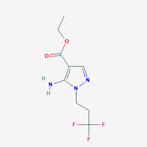 molecular formula C9H12F3N3O2 B8045067 Ethyl 5-amino-1-(3,3,3-trifluoropropyl)-1H-pyrazole-4-carboxylate 