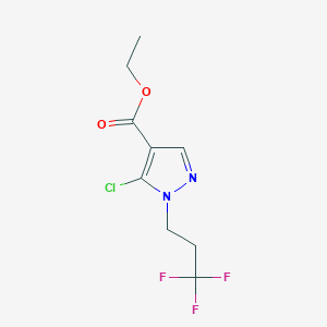 molecular formula C9H10ClF3N2O2 B8045073 Ethyl 5-chloro-1-(3,3,3-trifluoropropyl)-1H-pyrazole-4-carboxylate 