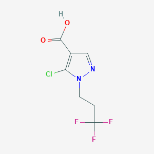 molecular formula C7H6ClF3N2O2 B8045076 5-Chloro-1-(3,3,3-trifluoropropyl)-1H-pyrazole-4-carboxylic acid 
