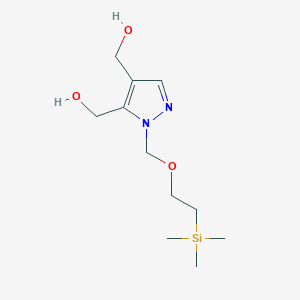 molecular formula C11H22N2O3Si B8045085 (1-((2-(Trimethylsilyl)ethoxy)methyl)-1H-pyrazole-4,5-diyl)dimethanol 