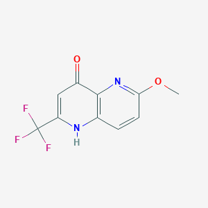 molecular formula C10H7F3N2O2 B8045107 6-Methoxy-2-(trifluoromethyl)-1,5-naphthyridin-4-ol 