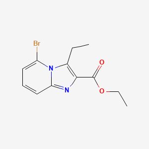 molecular formula C12H13BrN2O2 B8045115 Ethyl 5-bromo-3-ethylimidazo[1,2-a]pyridine-2-carboxylate 
