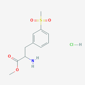 molecular formula C11H16ClNO4S B8045156 Methyl 2-amino-3-(3-(methylsulfonyl)phenyl)propanoate HCl 