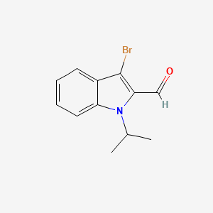 molecular formula C12H12BrNO B8045191 3-Bromo-1-isopropyl-1H-indole-2-carbaldehyde 