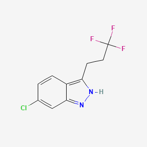 molecular formula C10H8ClF3N2 B8045223 6-Chloro-3-(3,3,3-trifluoropropyl)-1H-indazole 