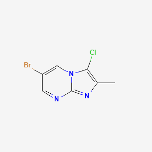 molecular formula C7H5BrClN3 B8045228 6-Bromo-3-chloro-2-methylimidazo[1,2-a]pyrimidine 