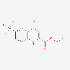 molecular formula C13H10F3NO3 B8045257 Ethyl 4-hydroxy-6-(trifluoromethyl)quinoline-2-carboxylate CAS No. 123158-32-7