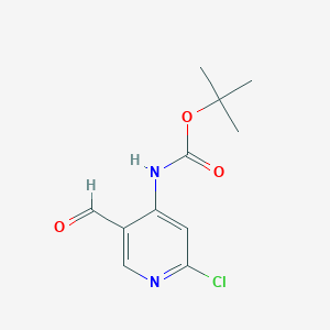 molecular formula C11H13ClN2O3 B8045289 tert-Butyl (2-chloro-5-formylpyridin-4-yl)carbamate 
