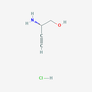 molecular formula C4H8ClNO B8045303 (S)-2-Aminobut-3-yn-1-ol HCl 