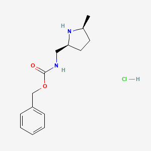 molecular formula C14H21ClN2O2 B8045322 (2S,5S)-Benzyl ((5-methylpyrrolidin-2-YL)methyl)carbamate hcl 