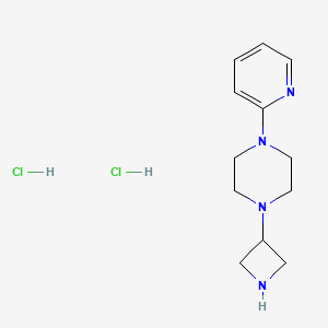 molecular formula C12H20Cl2N4 B8045340 1-(Azetidin-3-yl)-4-(pyridin-2-yl)piperazine dihydrochloride 