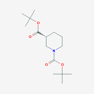 molecular formula C15H27NO4 B8045369 (R)-N-Boc-3-Piperidinecarboxylic acid t-butyl ester 