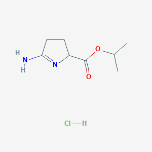 molecular formula C8H15ClN2O2 B8045379 5-Amino-3,4-dihydro-2H-pyrrole-2-carboxylic acid isopropyl ester hcl 