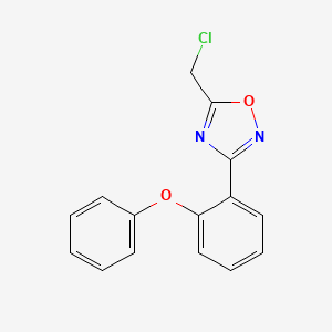 molecular formula C15H11ClN2O2 B8045398 5-(Chloromethyl)-3-(2-phenoxyphenyl)-1,2,4-oxadiazole 