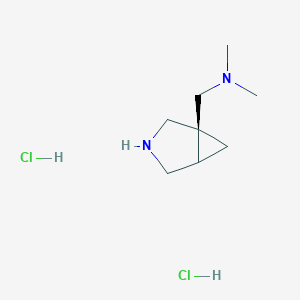 molecular formula C8H18Cl2N2 B8045493 Racemic-1-((1S)-3-azabicyclo[3.1.0]hexan-2-YL)-N,N-dimethylmethanamine 2hcl 