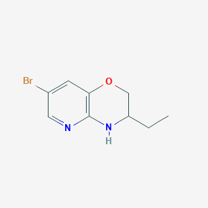 molecular formula C9H11BrN2O B8045545 7-Bromo-3-ethyl-3,4-dihydro-2H-pyrido[3,2-b][1,4]oxazine 