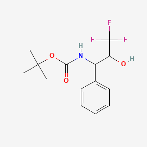 molecular formula C14H18F3NO3 B8045565 tert-Butyl (3,3,3-trifluoro-2-hydroxy-1-phenylpropyl)carbamate CAS No. 1956354-85-0