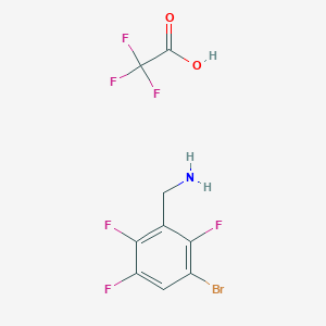 molecular formula C9H6BrF6NO2 B8045580 (3-Bromo-2,5,6-trifluorophenyl)methanamine 2,2,2-trifluoroacetate 