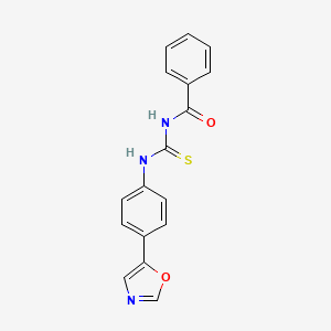 molecular formula C17H13N3O2S B8045625 N-((4-(Oxazol-5-yl)phenyl)carbamothioyl)benzamide 